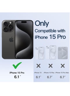 Houmt iPhone 15 Pro Case Electroplated Magnetic Case Support Wireless Charging Transparent Camera Lens Protector Shockproof iPhone 15 Pro Magsafe Cover 6.1 Inch  - Image 2