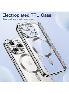 Houmt iPhone 15 Pro Case Electroplated Magnetic Case Support Wireless Charging Transparent Camera Lens Protector Shockproof iPhone 15 Pro Magsafe Cover 6.1 Inch  - Image 3