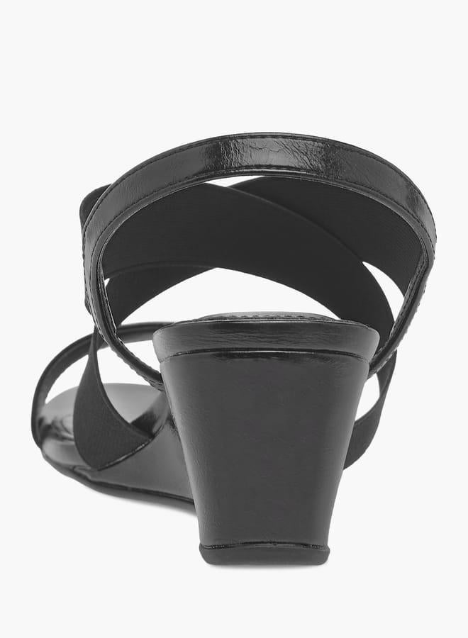 Celeste Women's Solid Cross Strap Sandals with Wedge Heels - Image 5