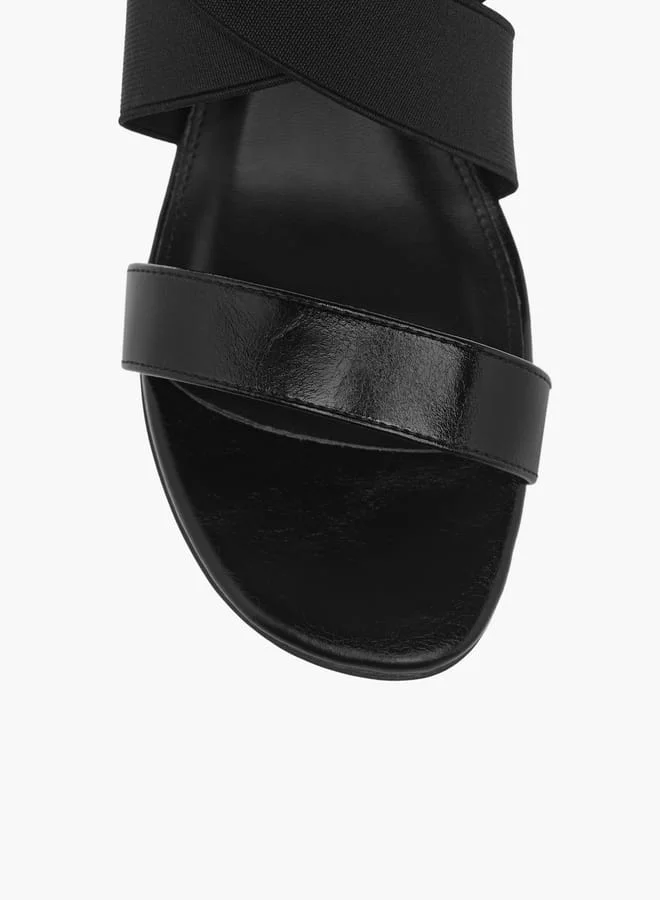 Celeste Women's Solid Cross Strap Sandals with Wedge Heels