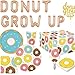 Oojami Serves 30 Complete Party Pack Donut Party 9 Dinner Paper Plates 7 Dessert Paper Plates 9 oz Cups 3 Ply Napkins Cake Topper Table cover Donut Grow Up Balloon Donut Theme Party - Image 3
