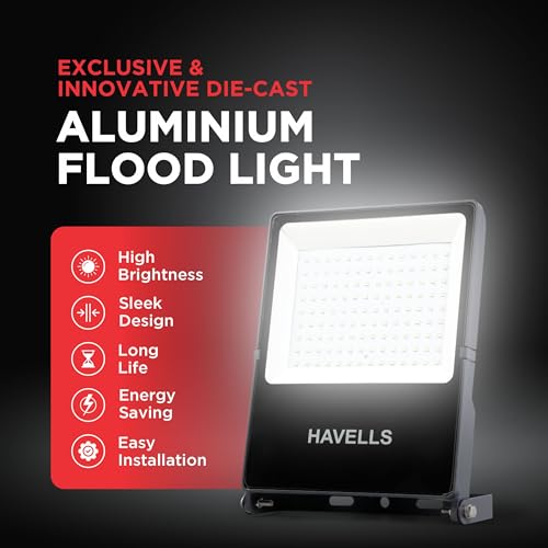 Havells Polycarbonate 30W LED Flood Light, Centura Neo 6K IP66 Waterproof LED Lights with 120° Wide Beam-LED Lamp Lights for Yard, Factory,Garden, Playground & Home - Image 5