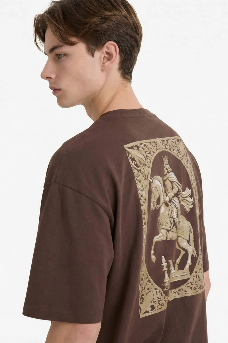 ديفاكتو Boxy Fit Printed Cotton T-shirt