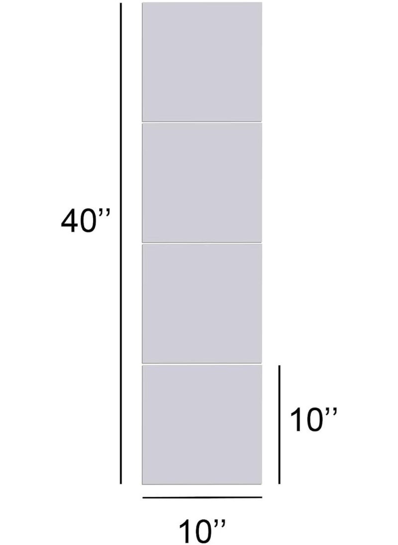 BPA - Wall Mirrors Tiles Glassless Mirror for Kids 10 x 10 x4PCS Unbreakable Frameless Square Mirror Wall Stickers Home Gym Mirror Bedroom Living Room Door Mirror  10x10x0.07 in - 4PCS - Image 1