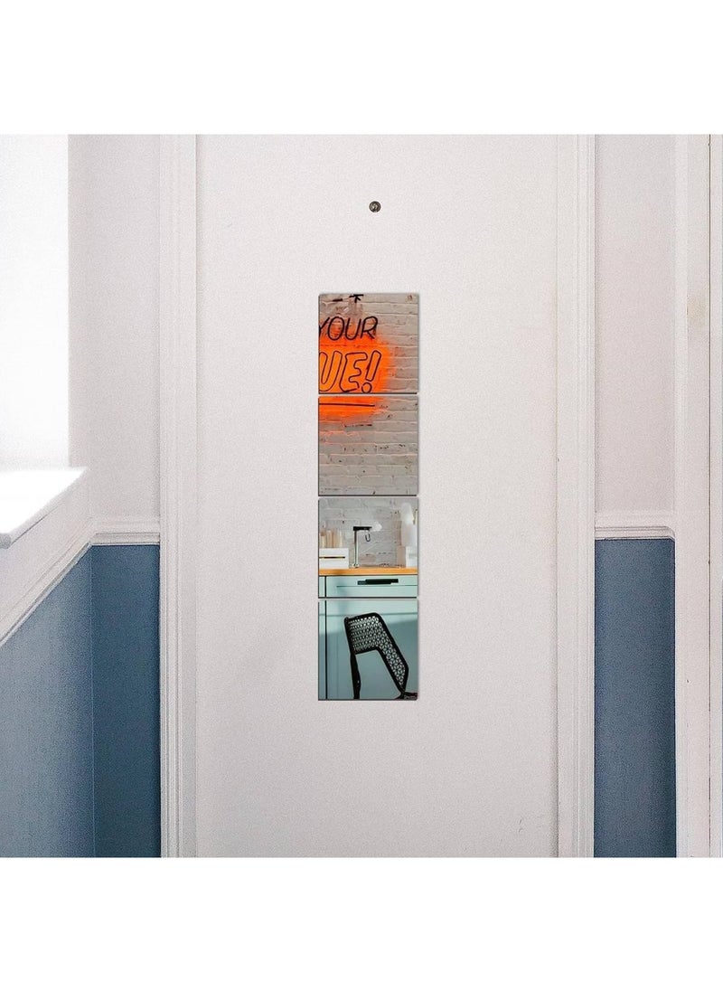 BPA - Wall Mirrors Tiles Glassless Mirror for Kids 10 x 10 x4PCS Unbreakable Frameless Square Mirror Wall Stickers Home Gym Mirror Bedroom Living Room Door Mirror  10x10x0.07 in - 4PCS - Image 1