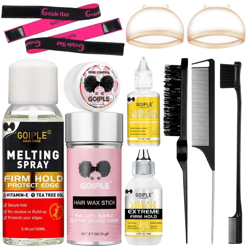 Goiple Hair Extension Adhesive Spray Kit - Lace Front Wig & Closure Glue, No Melt for Wigs & Extensions - Image 1