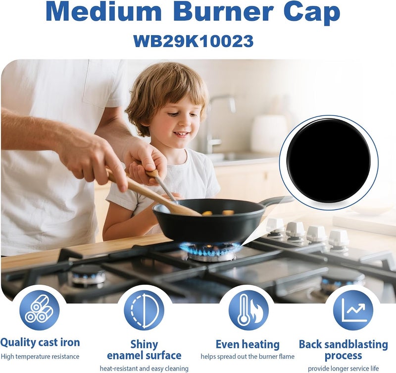 senkap New Upgraded WB29K10023 Range Medium Burner Cap Replacement for GE Gas Range/Stove/Oven/Cooktop,Burner Caps for Gas Stove,3.2 Inch Diameter (1PCS) - Image 5