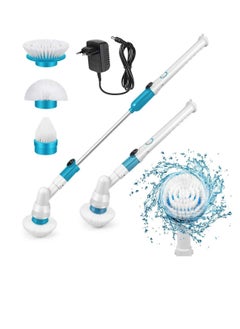Excefore Electric Spin Scrubber, Adjustable Extension Handle Cordless Cleaning Brush, Power Shower Scrubber with 3 Rotating Brush Heads, Rechargeable Multi-Purpose Scrubber for Bathroom Tub, Floor  - Image 1