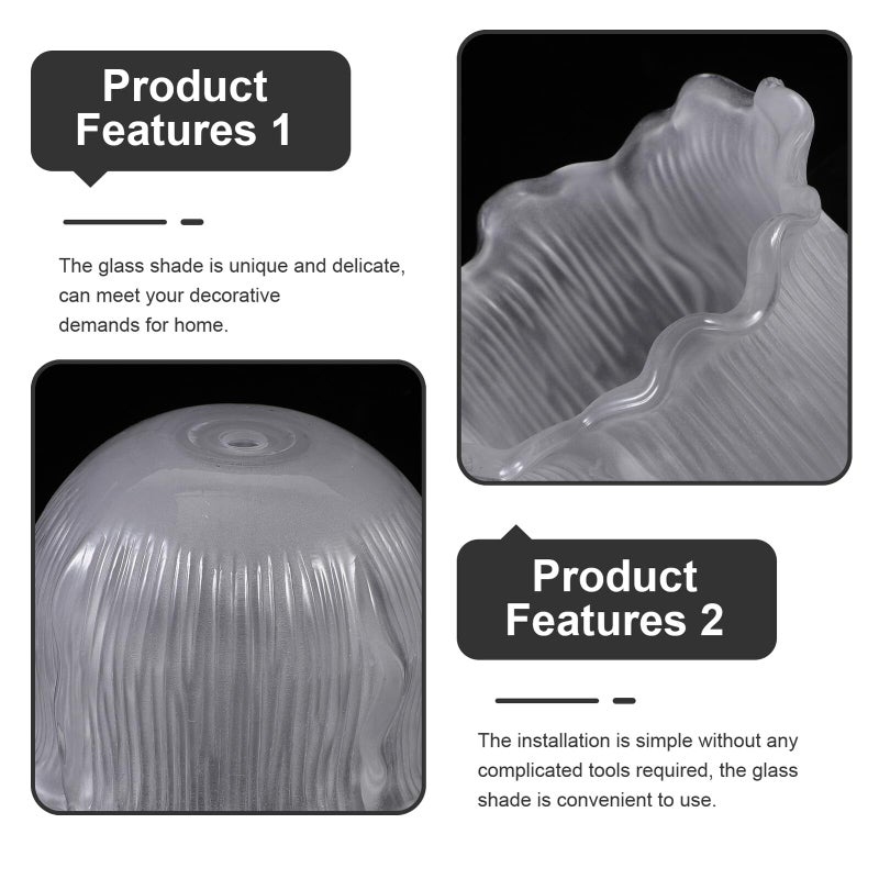 Vintage Clear Glass Lampshade for Pendant Light and Wall Sconce Replacement Home Decor - Image 3