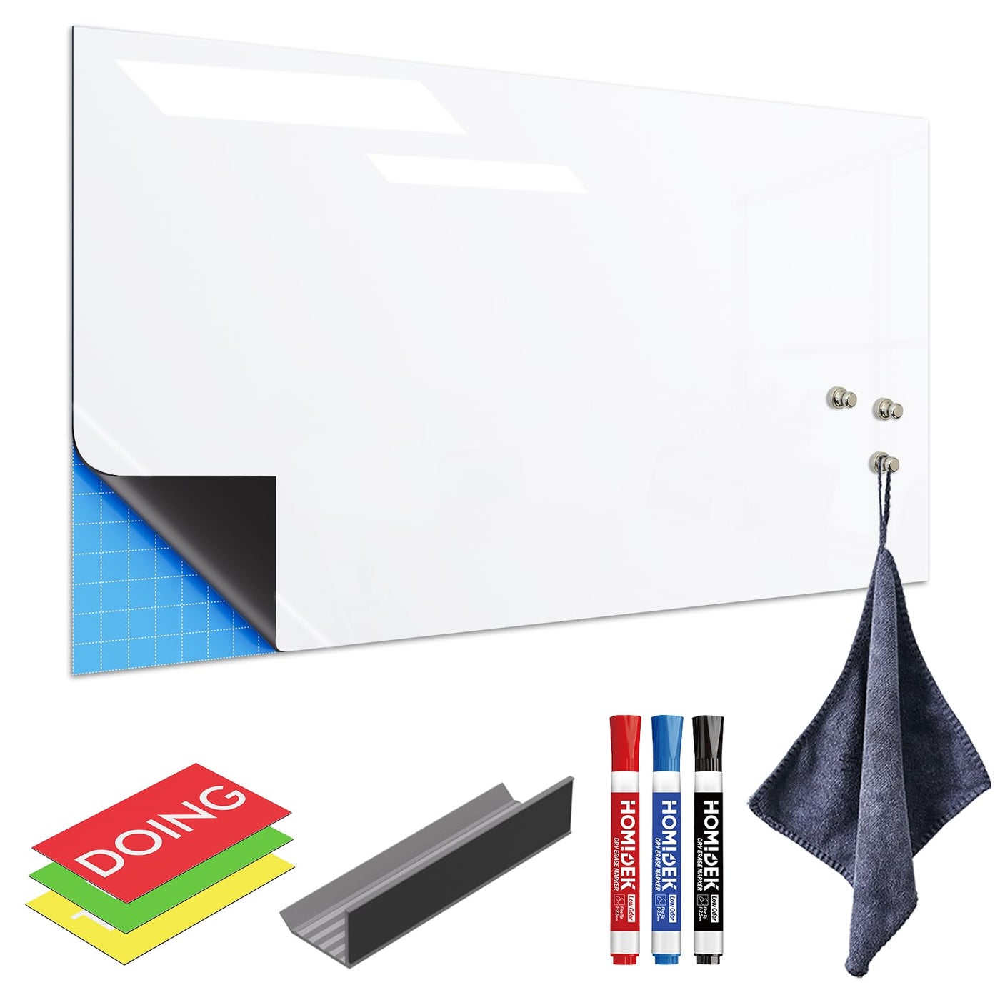 HOMiDEK Adhesive Backing Magnetic Whiteboard Contact Paper - 12" x 18" Peel and Stick Dry Erase Board Sticker - Magnetic Wall Decal Wallpaper for Any Smooth Surface, Office, Home, Classroom, Playroom