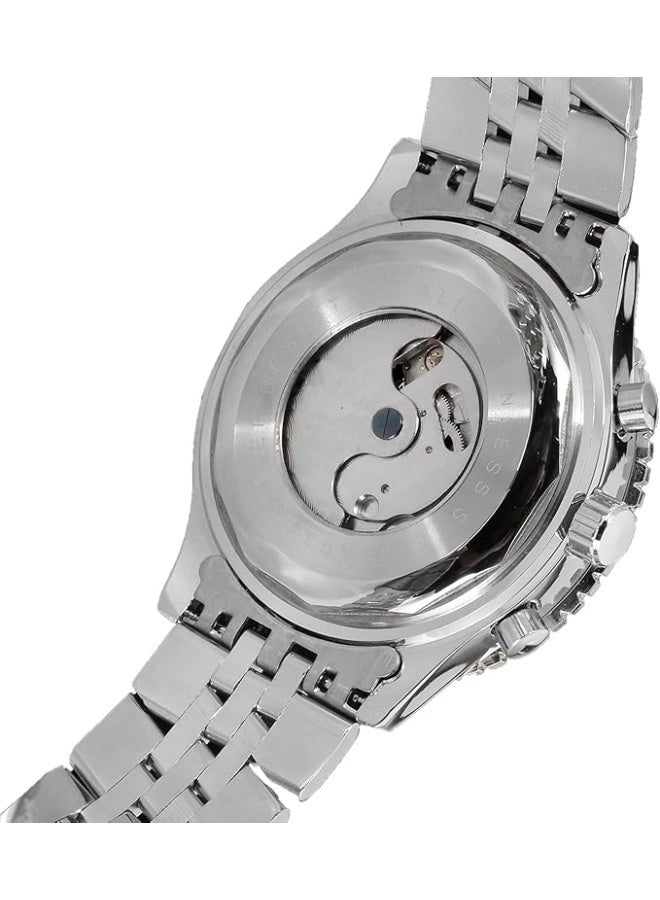 جاراجار {"en":"Men's Self Winding Waterproof Automatic Stainless Steel Skeleton Tourbillon Calendar Wrist Watch - Image 5