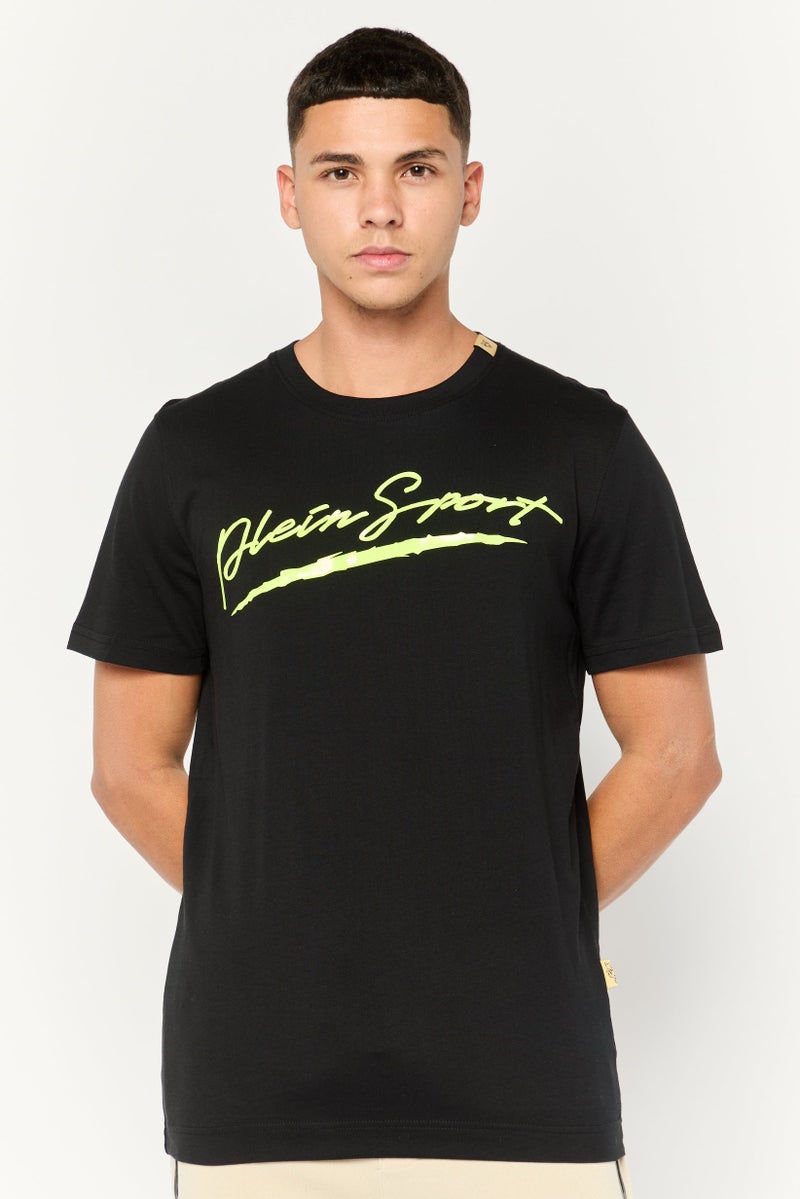 PHILIPP PLEIN تي شيرت رياضي للرجال من بلاين سبورت بأكمام قصيرة، خارجي، أسود - Image 1