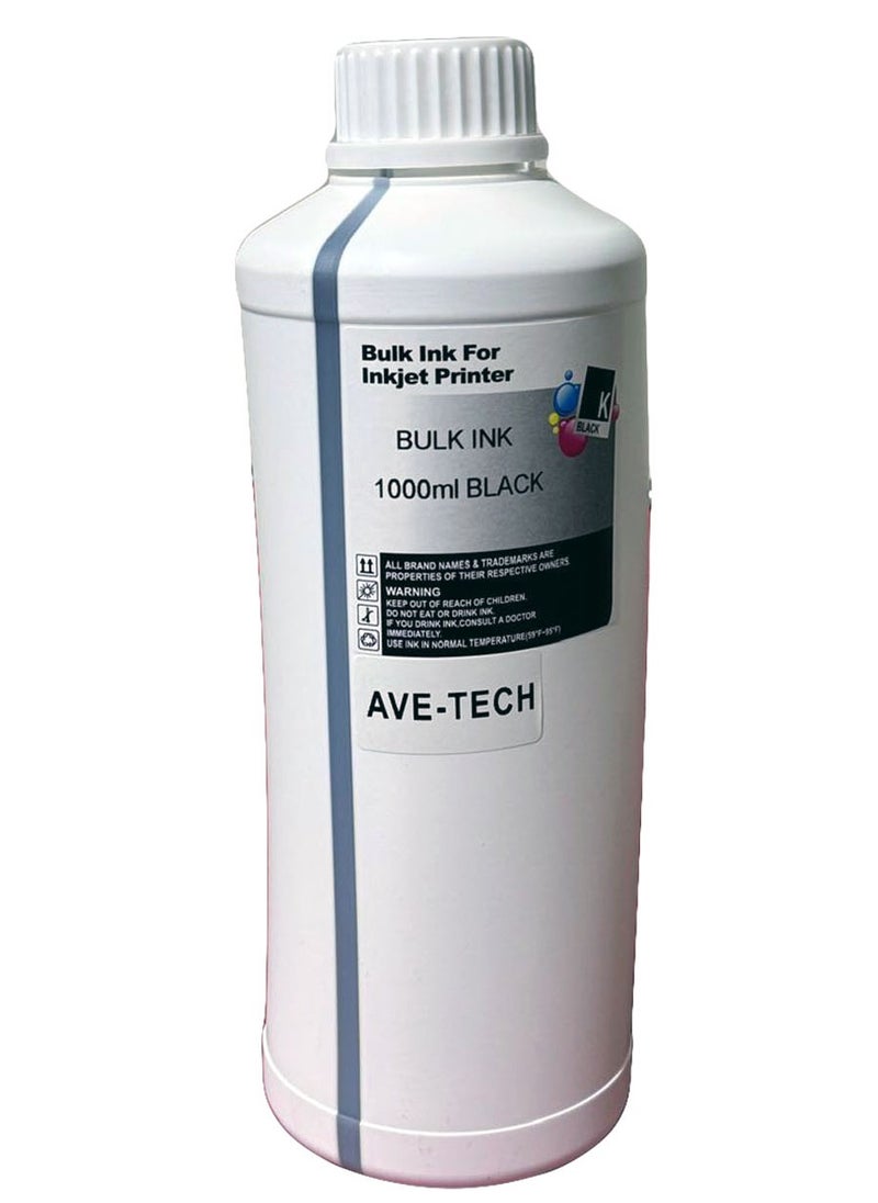 AVE-TECH حبر فاخر 1000مل أسود / للاستخدام في HP / للاستخدام في كانون 