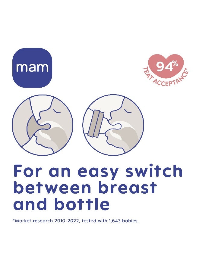 MAM Easy Start Anti-Colic Baby Bottle, 320 ml with Size 3 Teat, Boy - Image 3
