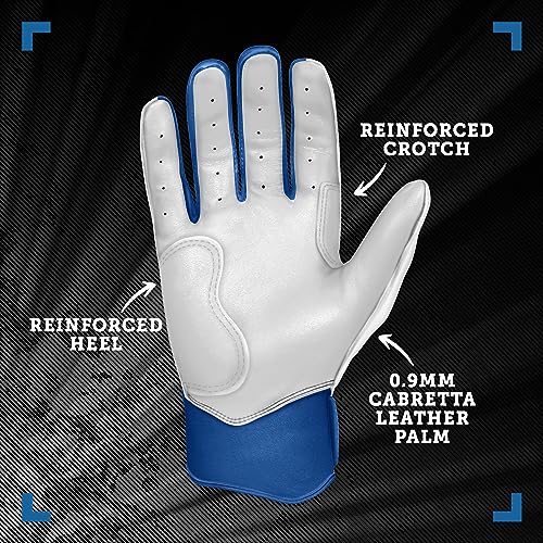 BRUCE BOLT Chrome Series Short Cuff Royal Batting Glove - Royal Youth XLarge - Image 3
