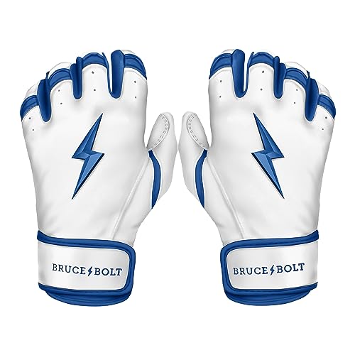 BRUCE BOLT Chrome Series Short Cuff Royal Batting Glove - Royal Youth XLarge - Image 1