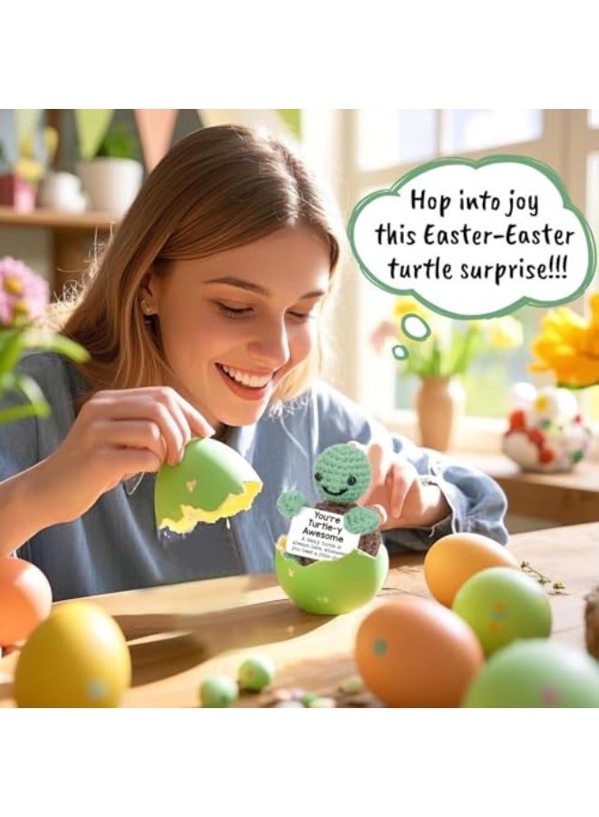 Funny little knitted wool turtle toy with a positive message card, cute and creative crochet doll, gift for friends, birthday gifts, Mother's Day, graduation and teacher appreciation, positive and affectionate turtle. - Image 4