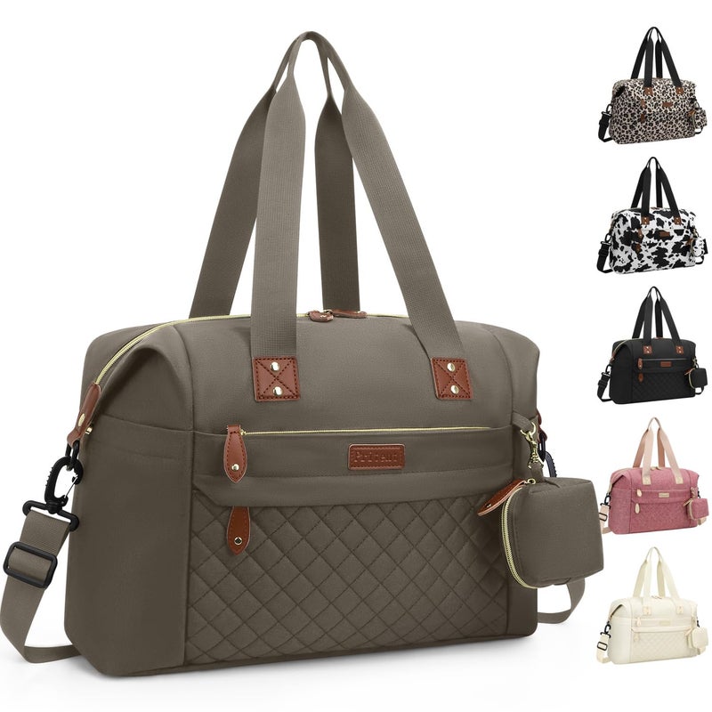 Pritent Diaper Bag Tote Diaper Baby Bags with Pacifier Case Shoulder Straps Stroller Clips Waterproof Large Mommy Bag Maternity Bag Travel Baby Bag for Mom and Dad khaki - Image 2