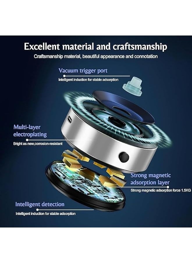 erorex Magnetic Car Phone Holder Mount | Universal Military-Grade Vacuum Suction Cup for Windshield & Dashboard - 360° Rotation, Stable Glass Vacuum Adsorption, Type-C Intelligent Mobile Bracket  - Image 5