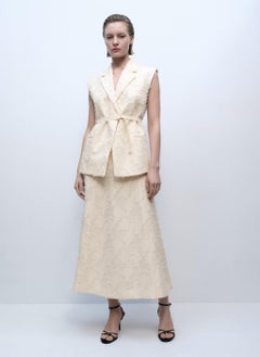 MANGO Textured Waistcoat With Belt  - Image 4
