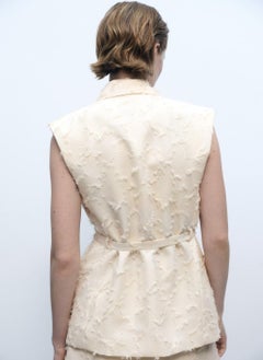 MANGO Textured Waistcoat With Belt  - Image 2