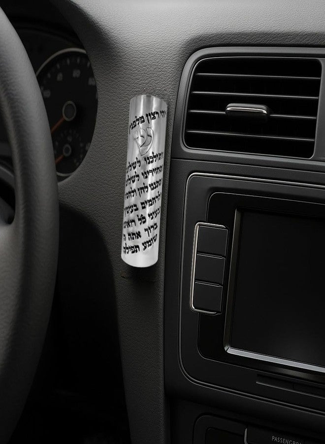 تاليسمان فور يو مزوزة سيارة للحماية من تاليسمان فور يو، مع لفافة صلاة عبرية للمسافرين، مزوزة يهودية من إسرائيل، القدس، فن يهودي، هدية - Image 4