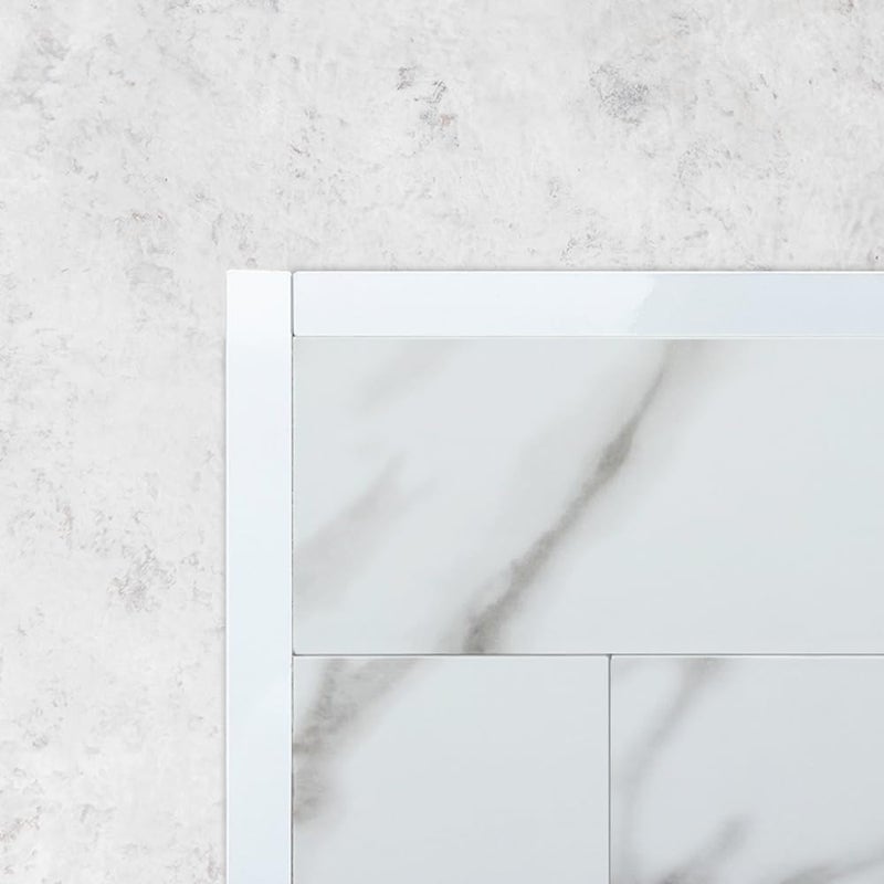 DICOFUN 24-Pack Polished White Peel and Stick Tile Trim, 6" Self Adhesive Molding Edge Trim for Peel and Stick Backsplash - Image 1