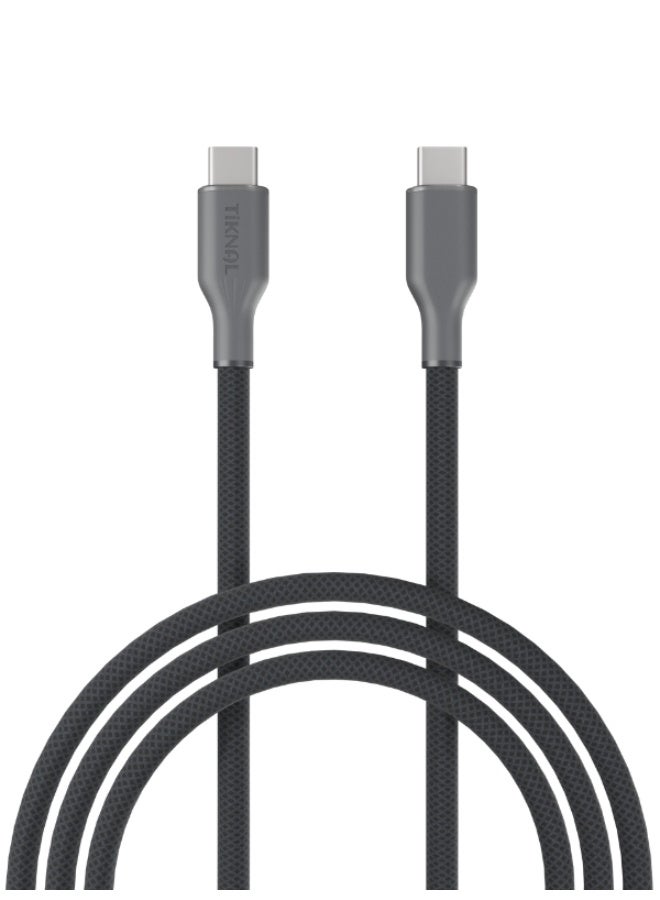 TIKNAL PD Fast Charging USB-C to USB-C Cable, Braided Nylon, Durable and Tangle-Resistant, 2 Meter - Image 1