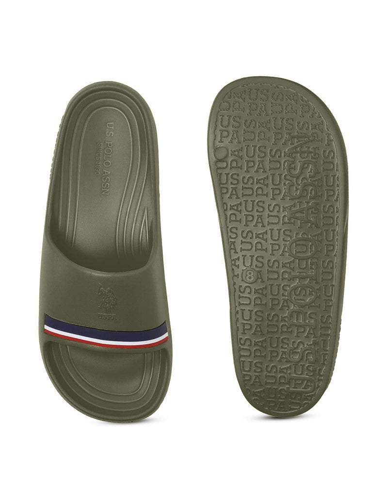 U.S. Polo Assn. Men's Easton DK. Green 1 Slide Sandal-9 Kids UK (2FD24464D03) - Image 5