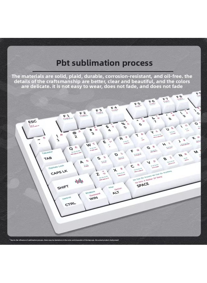 Generic Original Height PBT Five-sided Sublimation Keycap Game-Color:White Fox Girl Theme Xda Height 61 Keycaps  - Image 4