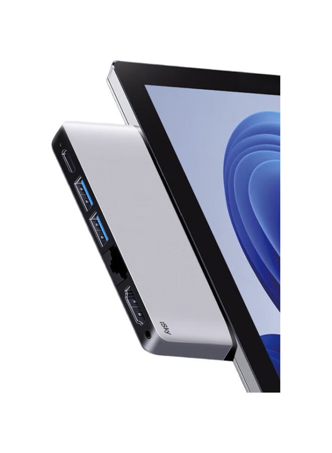 isky Microsoft Surface Pro 9/10/11 Expansion Dock, Thunderbolt 4 High-Speed Transfer, Usb 3.0 Converter, Rj45 Network Port Adapter, Hdmi High-Definition 4K Expansion Dock, Eight-In - Image 2