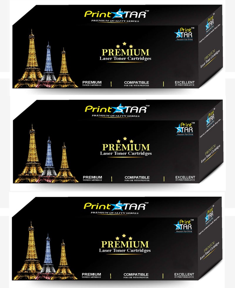 Print Star Canon 925 Single Colour Black Laser Toner Cartridge Replacement of Canon Laser Shot LBP6018B Compatible with LaserJet Image Class MF3010 Printer, L100,L110,L200,L210,L581.Pack of 3 - Image 1