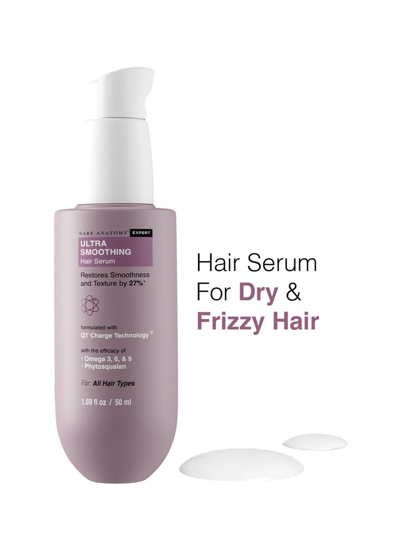 BARE ANATOMY Smoothing Hair Serum For Dry & Frizzy Hair | Restores Smoothness & Texture | Powered By Carbohydrate Complex & Niacinamide | 100ml - Image 1