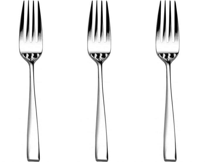 سولا شوك حلا ستانلس ستيل، 3 قطع، تصميم هولندي أنيق، أسنان دقيقة للحلويات - فضي