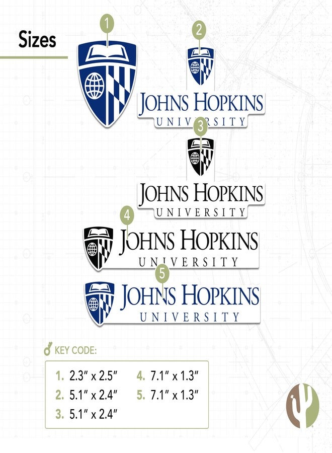 Desert Cactus Johns Hopkins University Sticker Blue Jays JHUr Vinyl Decals Laptop Water Bottle Car Scrapbook Sheet T2 (Type 2-3) - Image 3