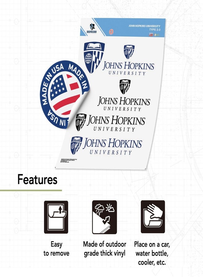 Desert Cactus Johns Hopkins University Sticker Blue Jays JHUr Vinyl Decals Laptop Water Bottle Car Scrapbook Sheet T2 (Type 2-3) - Image 2