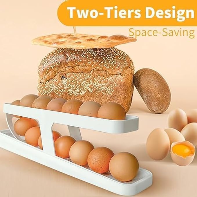 Rathey Rathey Egg Dispenser Holder for Refrigerator Storage Home and Kitchen Automatic Gravity Rolling Drawer 1214 Eggs SpaceSaving and Durable Storage  - Image 5