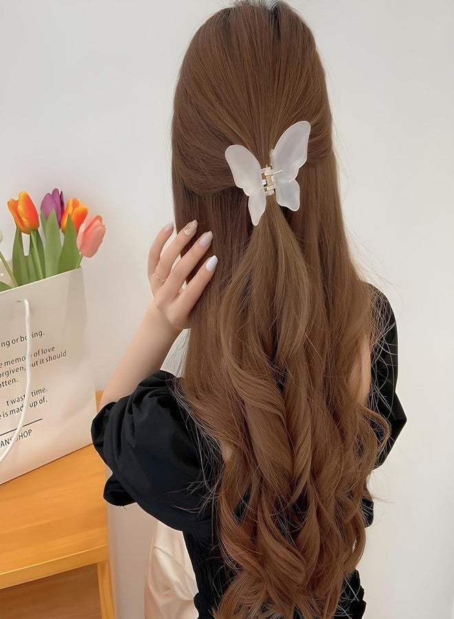 GITGRNTH butterfly hair clips for women & girls cute stylish non-slip claw & snap barrettes set for wedding hairstyle accessories (Blue + Pink) - Image 5