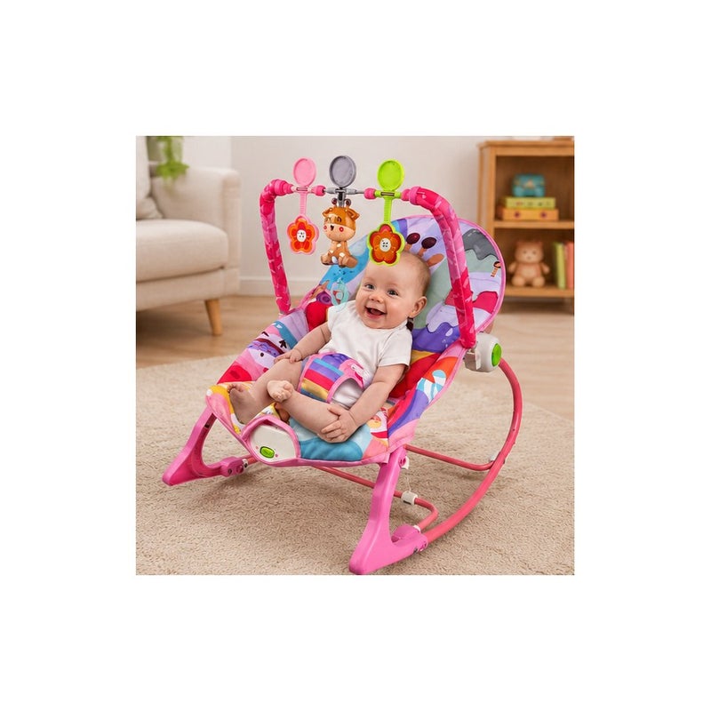 DLC First Steps | Infant to Toddler Rocker with Hanging Toys, Pink - Image 3