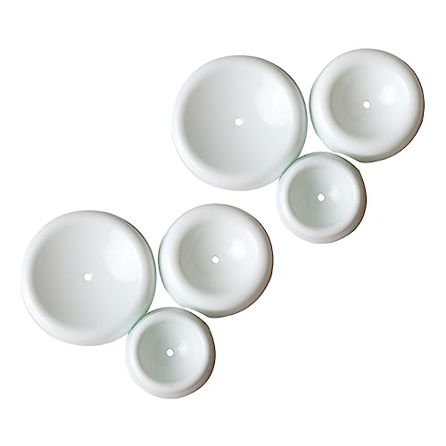 lasenersm 6 Pcs Button Shaped Fondant Forming Cups Fondant Drying Molds Flower Drying Moulds Sugar Cake Chocolate Flower Forming Cup Fondant Cups Drying Holder For Cake Decoration DIY Craft Art, White - Image 1