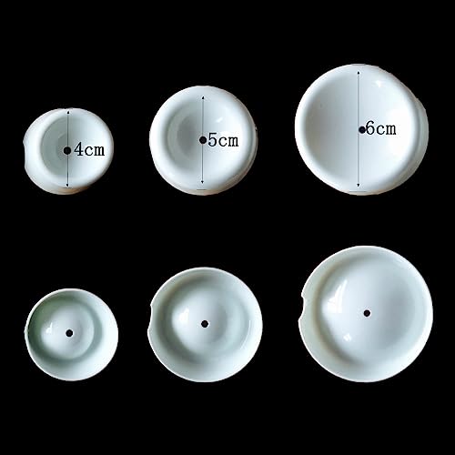 lasenersm 6 Pcs Button Shaped Fondant Forming Cups Fondant Drying Molds Flower Drying Moulds Sugar Cake Chocolate Flower Forming Cup Fondant Cups Drying Holder For Cake Decoration DIY Craft Art, White - Image 3