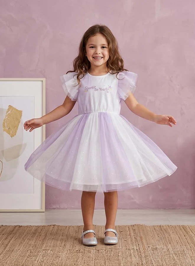 Babies & More Babies & More Toddler Girls Purple Short Sleeve Dress