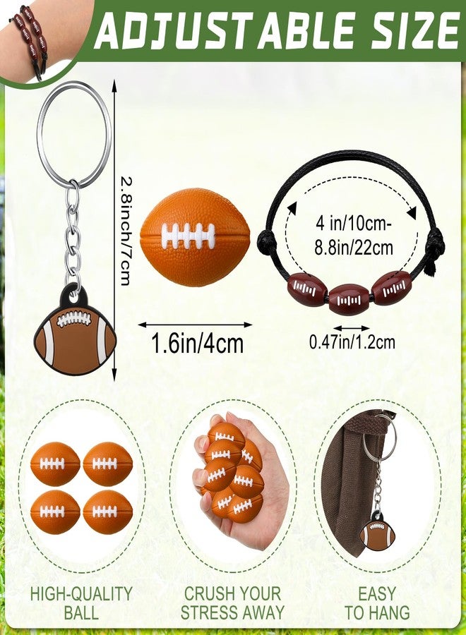 Nosiny 108 Pcs 36 Sets Football Party Favors Bulk Include Football Keychain Stress Balls Charm Bracelets Gifts for Team Birthday Party Supplies - Image 2
