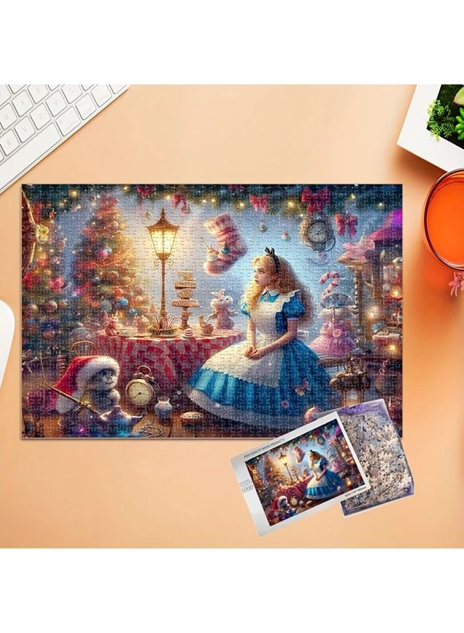 1000 قطعة لغز خشبي أليس في بلاد العجائب لعبة عائلية إبداعية مصغرة - Image 3