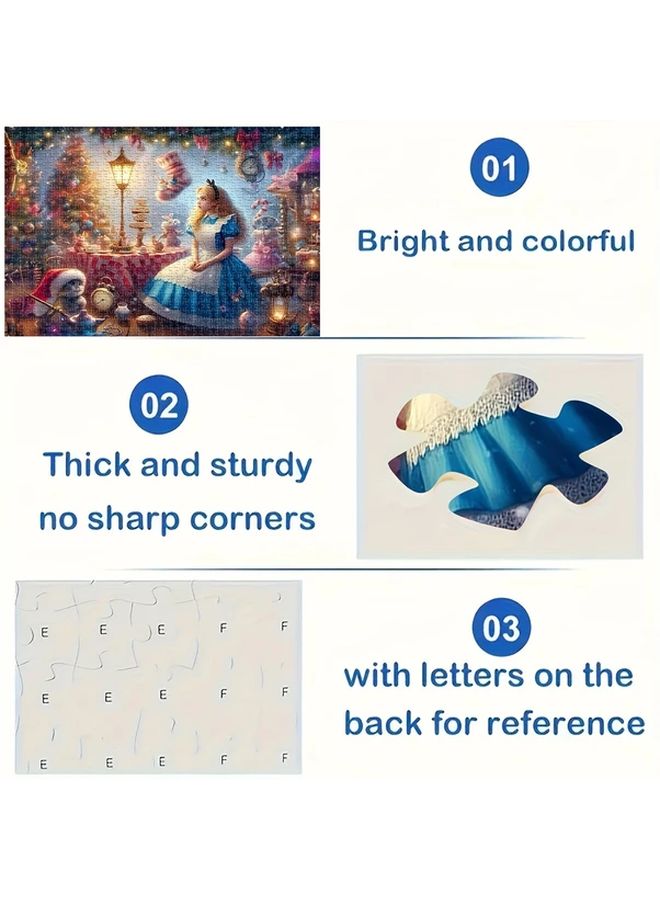 1000 قطعة لغز خشبي أليس في بلاد العجائب لعبة عائلية إبداعية مصغرة - Image 5