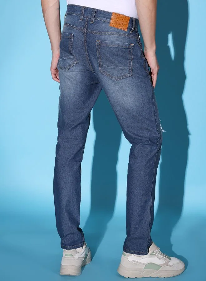 The Indian Garage Co Men Slim Fit Solid Mid-Rise Stretchable Jeans