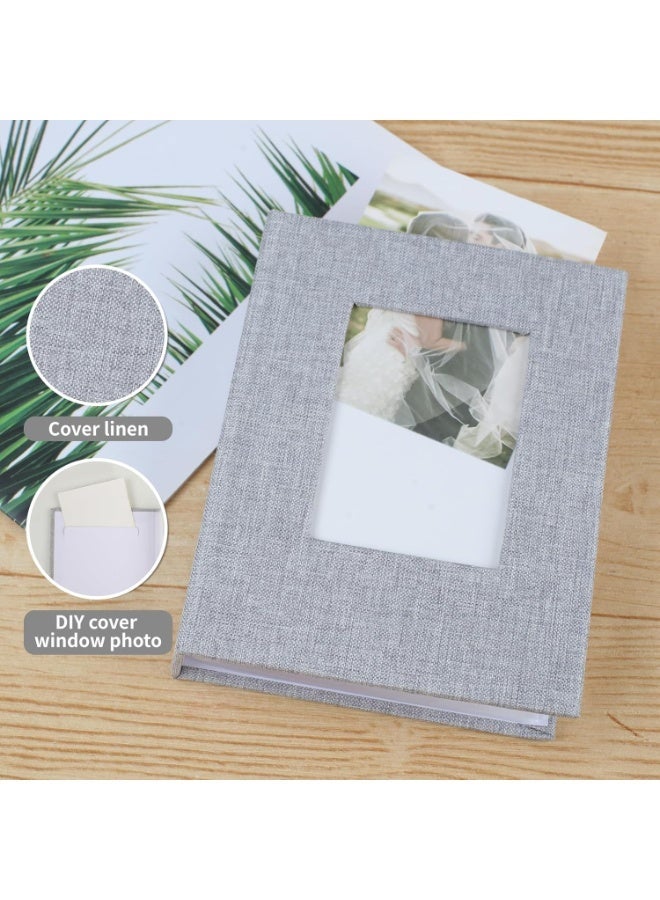2 Pack Photo Album 4x6（Suitable for 6-inch photos）,Baby Photo Album Linen Cover Photo Book, Small Photo Album Book for 36 Pockets Hold 72 Pictures, Picture Book for Photos Family Anniversaries Baby Vacations（gray) - Image 2