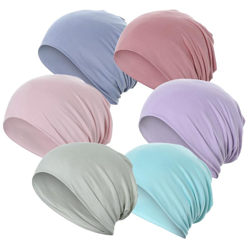 JarseHera 6PCS Cotton Slouchy Beanie Soft Sleep Caps Chemo Headwear Skull Cap Hats - Image 1