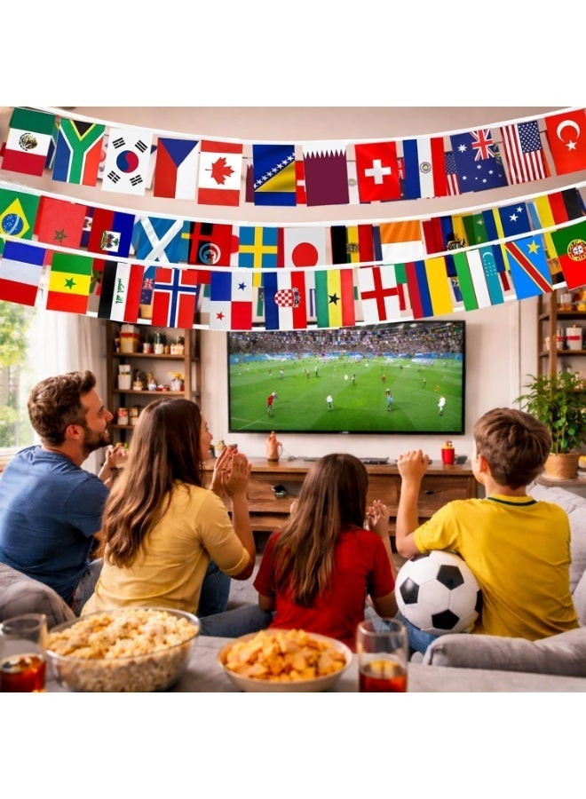 أعلام 48 دولة لزينة كأس العالم 2026، مجموعة أعلام شريطية لافتات كأس العالم، أعلام دولية من النايلون مزدوجة الوجه، زينة حفلات كأس العالم لكرة القدم للبارات، المنازل، والفعاليات الرياضية - Image 3