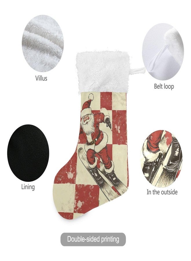 Kigai Santa Claus Skateboard Christmas Stocking 1 Pieces,Hanging Fireplace Window Big Xmas Stocking Home Party Christmas Tree Christmas Decorations Stocking - Image 3